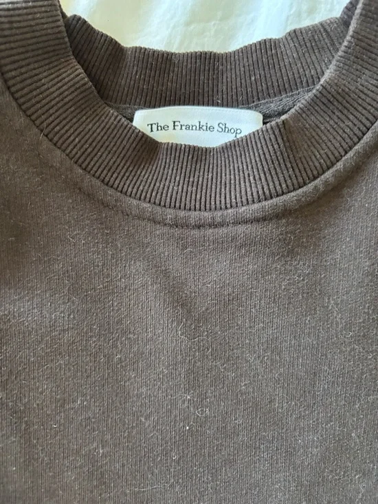 The Frankie Shop Brown Talia Ribbed-Neck Sweatshirt - Picture 2 of 3
